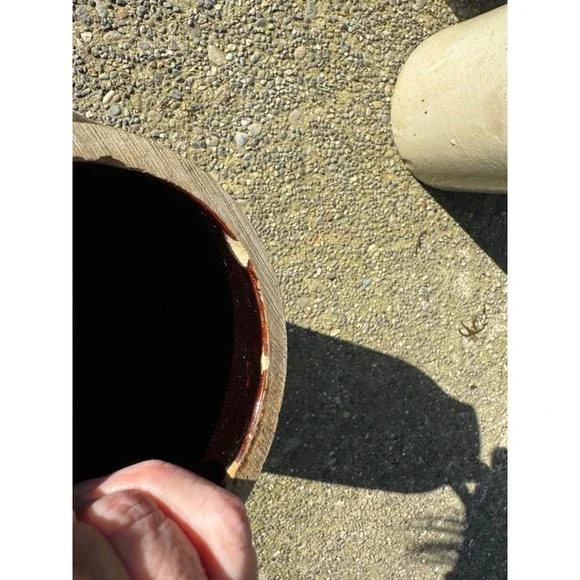 Antique Stoneware Butter Churn Crock Two Tone Brown Cream Salt Glaze 12 Inch - Picture 6 of 9